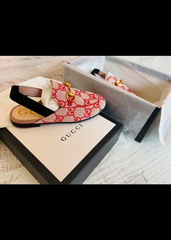 Orijinal Gucci Kız Çocuk Canvas Princetown Sandalet - Görsel 4