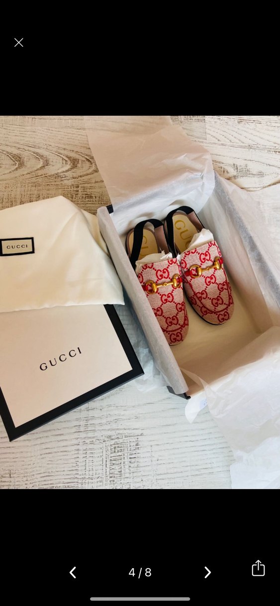 Orijinal Gucci Kız Çocuk Canvas Princetown Sandalet - Görsel 5