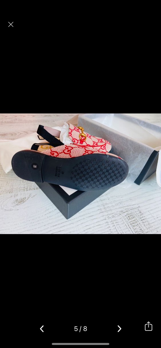 Orijinal Gucci Kız Çocuk Canvas Princetown Sandalet - Görsel 3