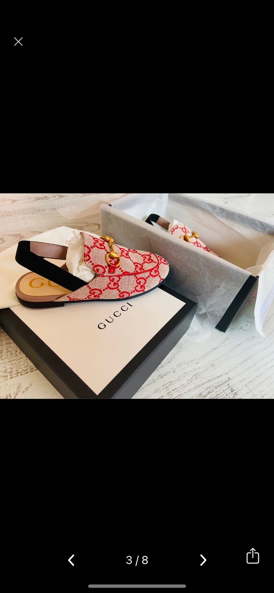 Orijinal Gucci Kız Çocuk Canvas Princetown Sandalet - Görsel 4