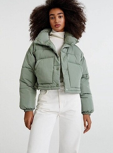 Pull and bear yeşil mont