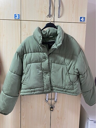 Pull and Bear Pull and bear yeşil mont