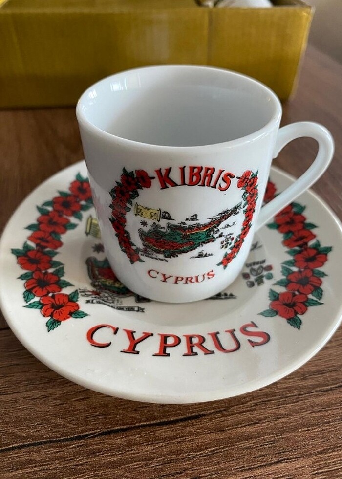 Kıbrıs özel desen kahve fincan takımı  - Görsel 2