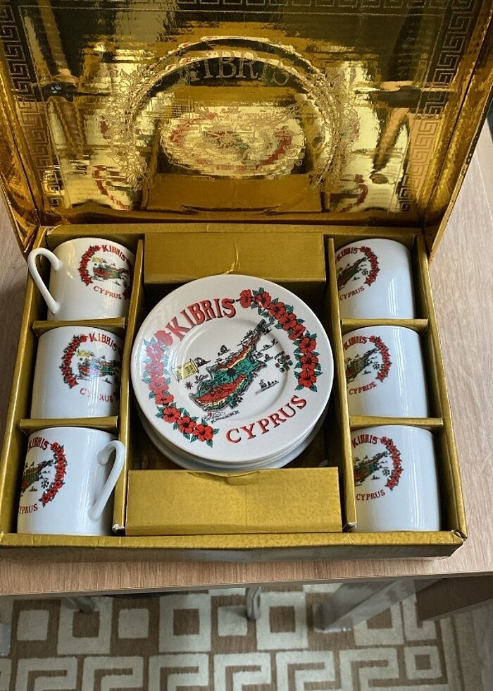 Kıbrıs özel desen kahve fincan takımı  - Görsel 3
