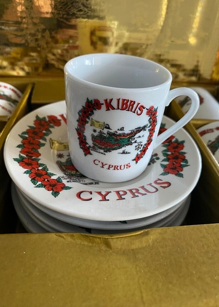 Kıbrıs özel desen kahve fincan takımı  - Görsel 4