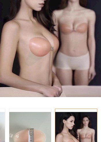 Dolgulu Yapışkanlı Destekli Sütyen - Görsel 4