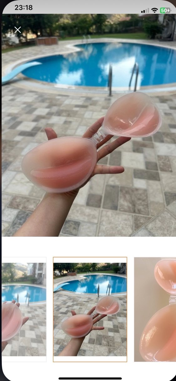 Dolgulu Yapışkanlı Destekli Sütyen - Görsel 2