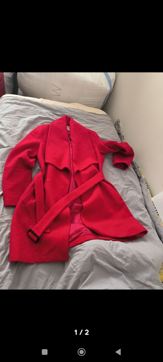 Koton Kırmızı Kuşaklı Kadın Midi Kaban - Görsel 2