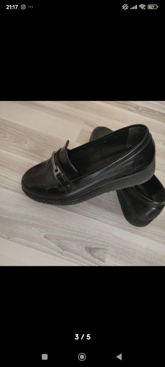 Siyah Tokalı Kadın Loafer - Görsel 3