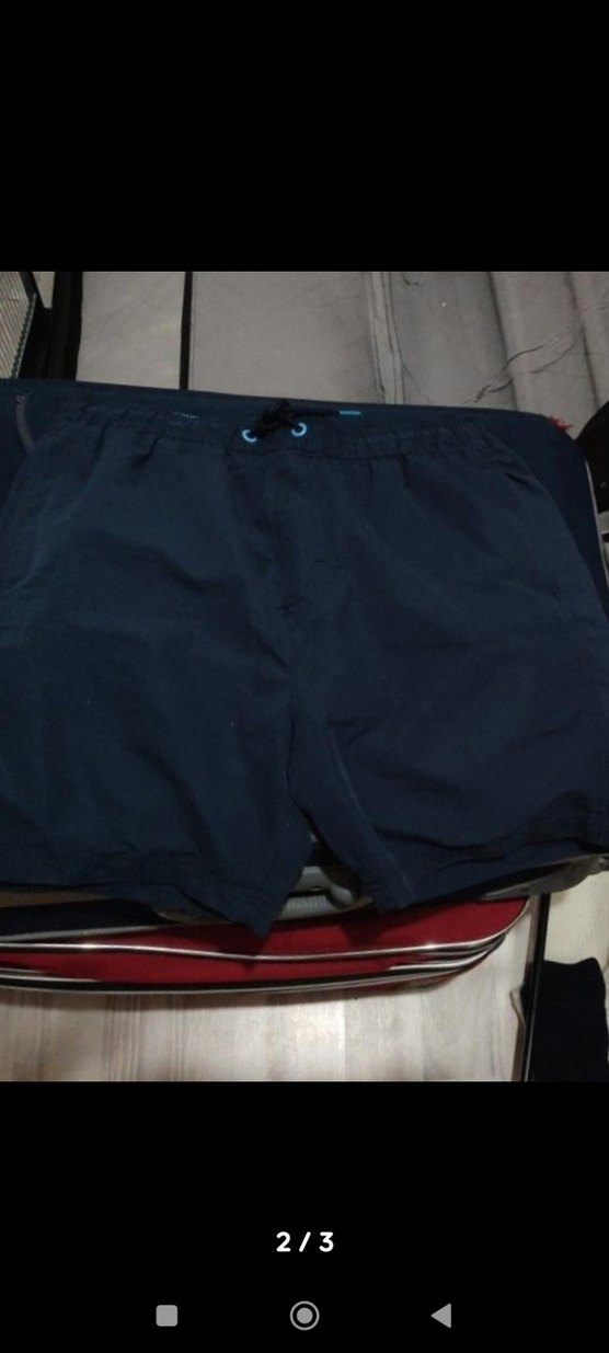 Erkek Lacivert beli sarıklı ve ipli Mayo Şort - Görsel 2