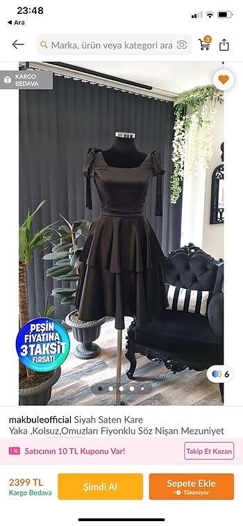 Fiyonk detaylı saten elbise