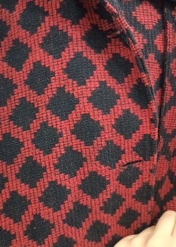 Zara Bordo Puantiyeli Uzun Kabanı