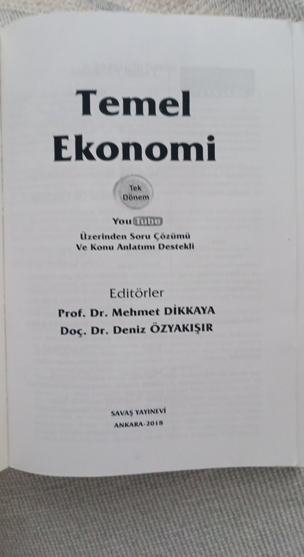 Temel Ekonomi Tek Dönem - Prof. Dr. Mehmet Dikkaya - Görsel 4