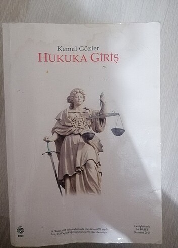 Hukuka giriş kemal gözler 16. Baskı 2019 yılı