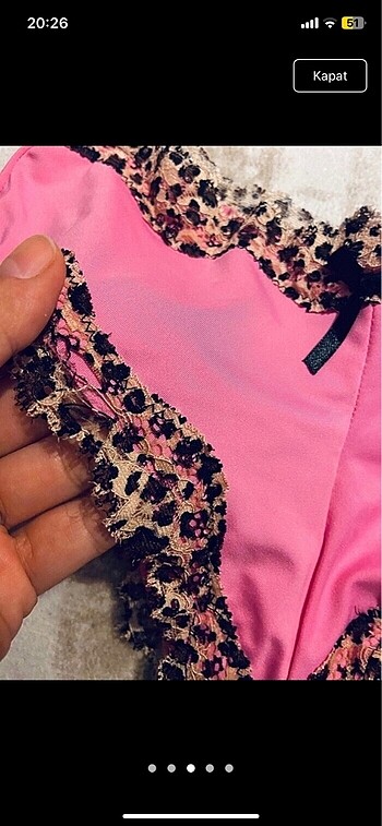 m Beden Rampage Intimate Leoparlı Dantelli Pembe Külot / İç Çamaşırı