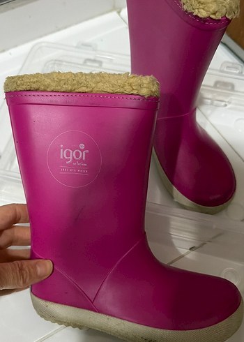 Kız Çocuk Pembe Kürk Detaylı Lastik Bot - Görsel 5