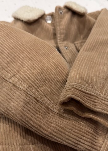 Kız Çocuk Kahverengi Süet Düğmeli Ceket - Görsel 8