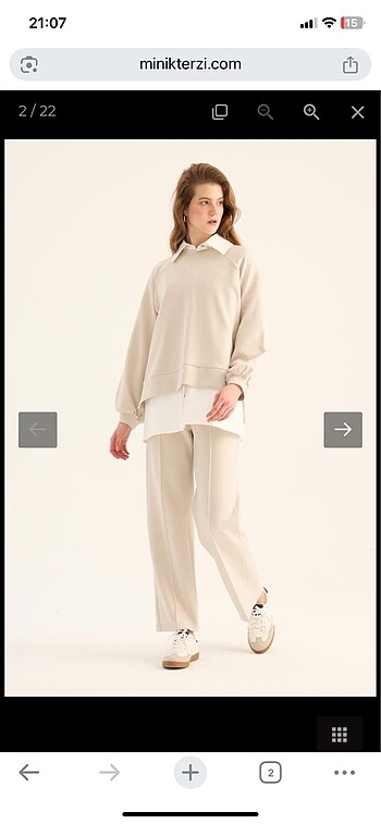 xs Beden Minik terzi kısa modal sweatshirt taş