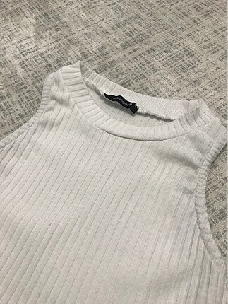 Zara Crop fitilli kumaş standart beden