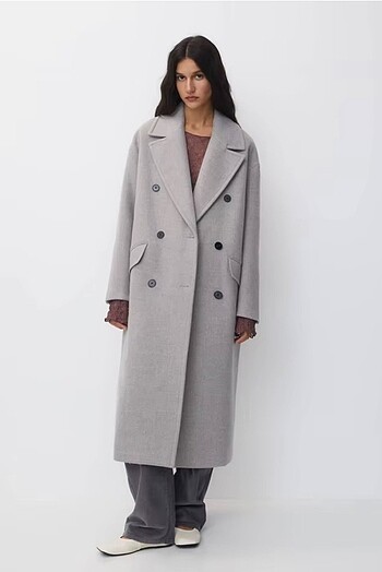 Uzun kaşe oversize kaban