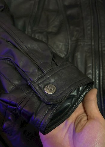 vintage gerçek deri ceket - Görsel 6