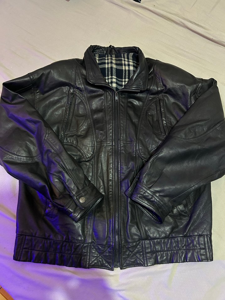 vintage gerçek deri ceket - Görsel 4