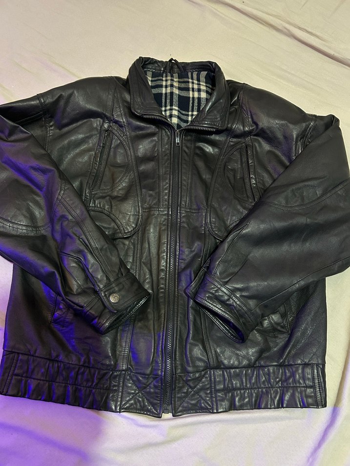 vintage gerçek deri ceket - Görsel 5