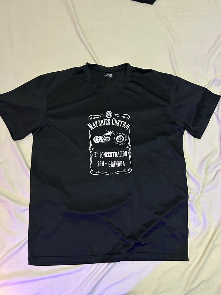 Siyah Baskılı Biker Tişört - Görsel 2