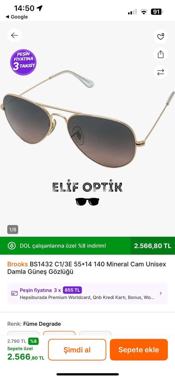 orijinal brooks pilot gözlük - Görsel 5