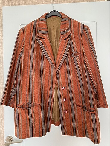 Vintage Oversize Kaşe Blazer Ceket