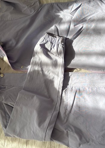 Lila Keten Fermuarlı kapüşonlu Ceket - Görsel 2