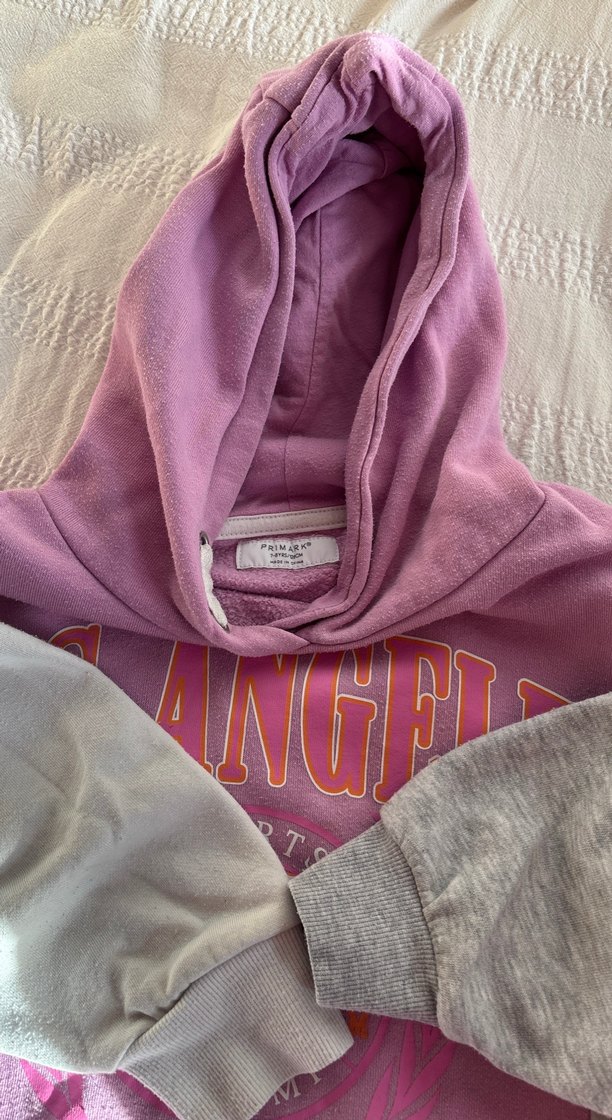 Pembe Gri kız çocuk Kapüşonlu Sweatshirt - Görsel 2