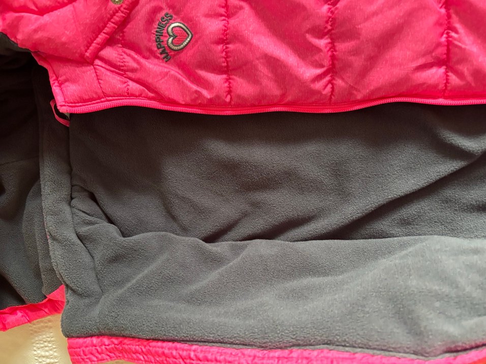 Kız Çocuk Pembe, içi polar, Kapüşonlu şişme Yelek - Görsel 2