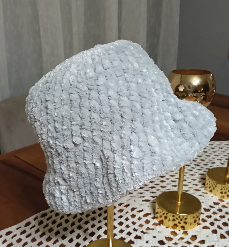 Gri Örgü bayan  Şapka ve Boyunluk Seti - Görsel 4