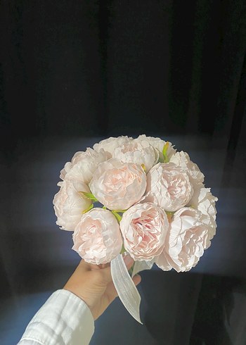 Beden Dantel Detaylı Pastel Beyaz Gelin Buketi