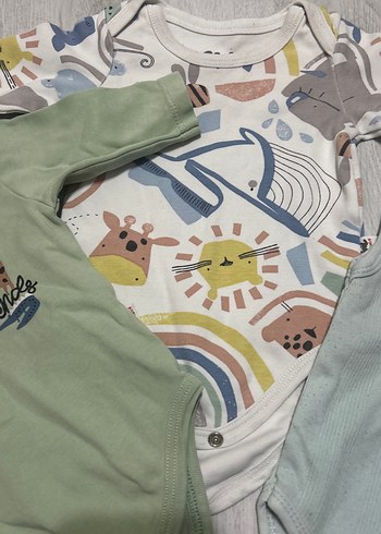 Uzun Kollu Pamuklu Bebek Body Seti - Görsel 3