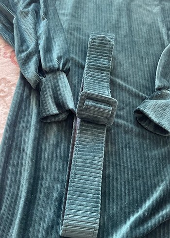 Kemerli Uzun Kollu Kadın Triko Elbise - Görsel 2