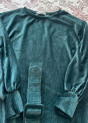 Kemerli Uzun Kollu Kadın Triko Elbise - Görsel 3