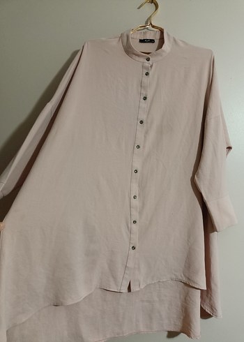 Bej Düğmeli Uzun Tunik - Görsel 2