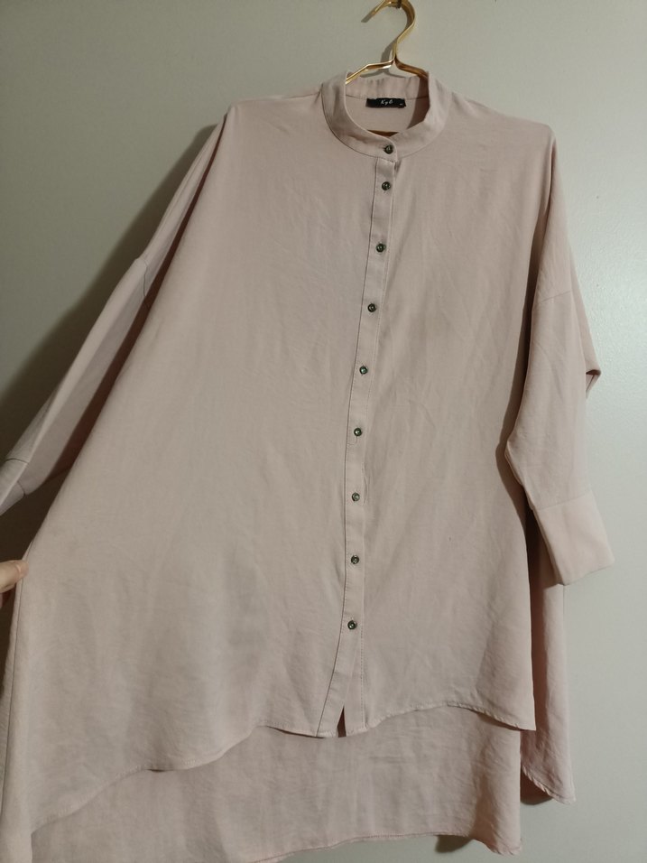 Bej Düğmeli Uzun Tunik - Görsel 2