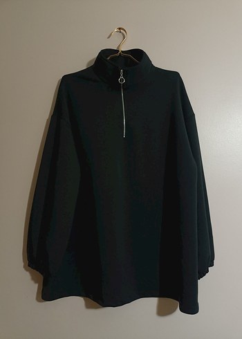 Kadın Siyah Fermuarlı Yarım Boğaz Sweatshirt - Görsel 6