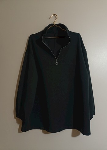 Kadın Siyah Fermuarlı Yarım Boğaz Sweatshirt - Görsel 5