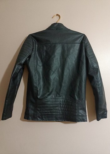 Siyah Erkek Deri Biker Ceket - Görsel 2