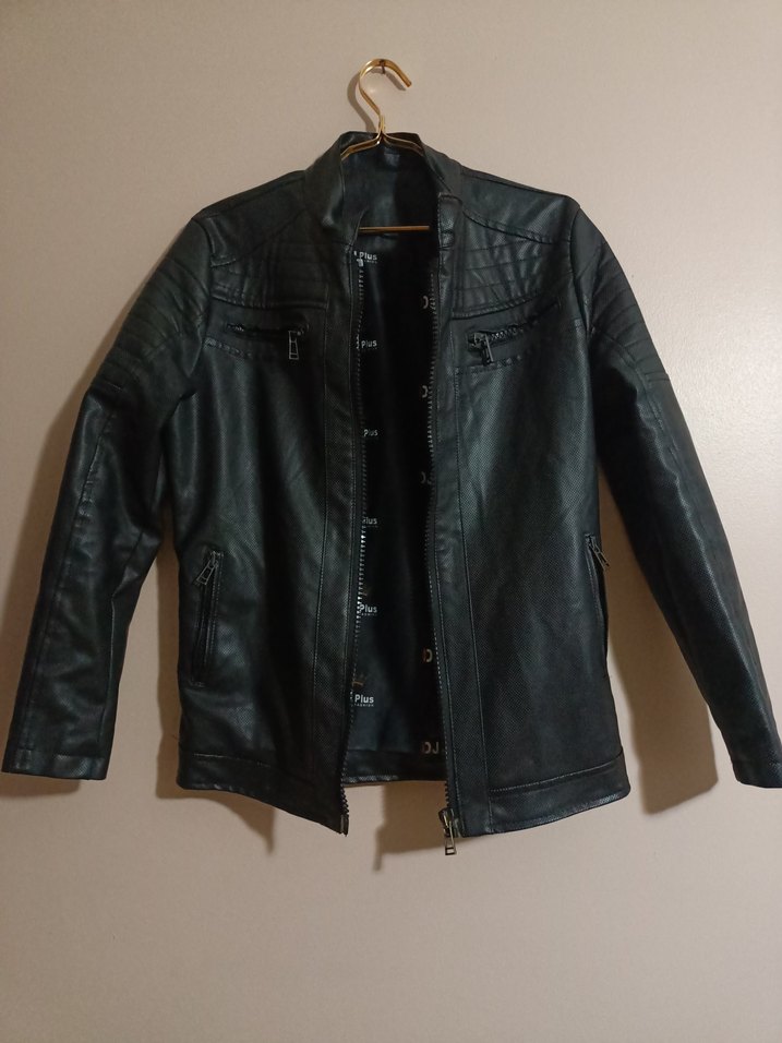 Siyah Erkek Deri Biker Ceket - Görsel 5