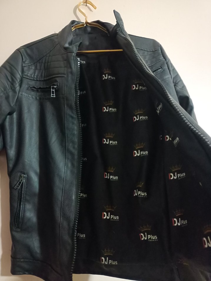 Siyah Erkek Deri Biker Ceket - Görsel 4