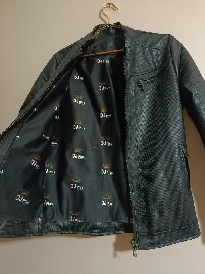 Siyah Erkek Deri Biker Ceket - Görsel 3