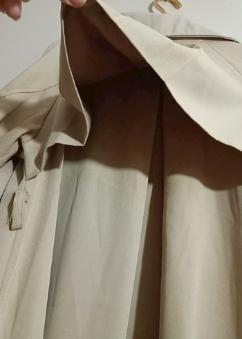 Bej Uzun Düğmeli Kadın Trençkot - Görsel 11