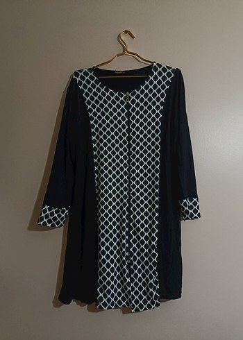 Siyah Desenli Uzun Kollu Kadın Tunik hırka - Görsel 2