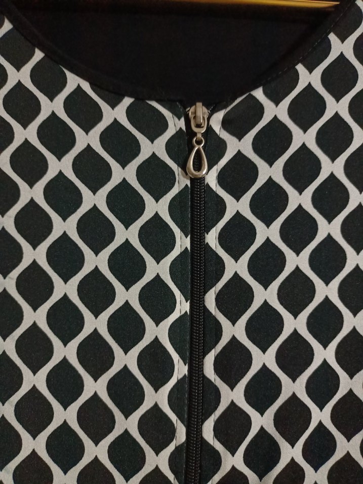 Siyah Desenli Uzun Kollu Kadın Tunik hırka - Görsel 4