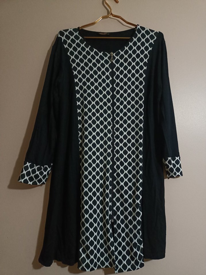 Siyah Desenli Uzun Kollu Kadın Tunik hırka - Görsel 3